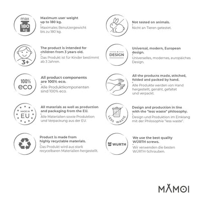 MAMOI® Foldable Gymnastics Beam with Synthetic Leather 200 cm, Non-Slip Training Beam for Kids and Adults, Soft Surface, For Home Use, Folding Design, 180 kg Weight Capacity
