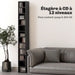 Rangements pour CD et DVD avec 12 compartiments, capacité max. 204 CD, 21 x 20 x 175 cm, noir Aosom