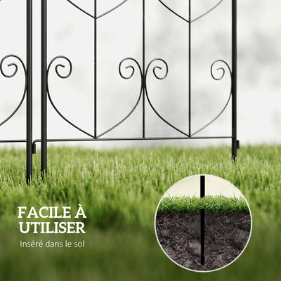 Support pour plantes grimpantes avec oiseaux lot de 2 treillis de jardin pour légume vigne fleur métal 50 x 120 cm noir