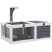 Maison enclos cage pour petit animal tortue avec 2 espaces support de lampe 81 x 48 x 31,5 cm gris Aosom