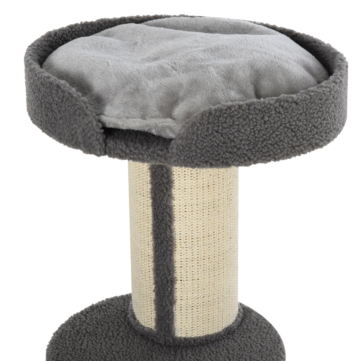 Arbre à chat, arbre à grimper griffoir pour chat, tissu bouclette, centre d'activités 2 plate-formes gris