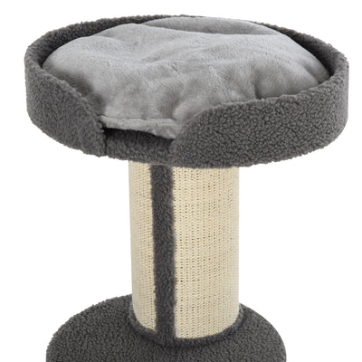 Arbre à chat, arbre à grimper griffoir pour chat, tissu bouclette, centre d'activités 2 plate-formes gris
