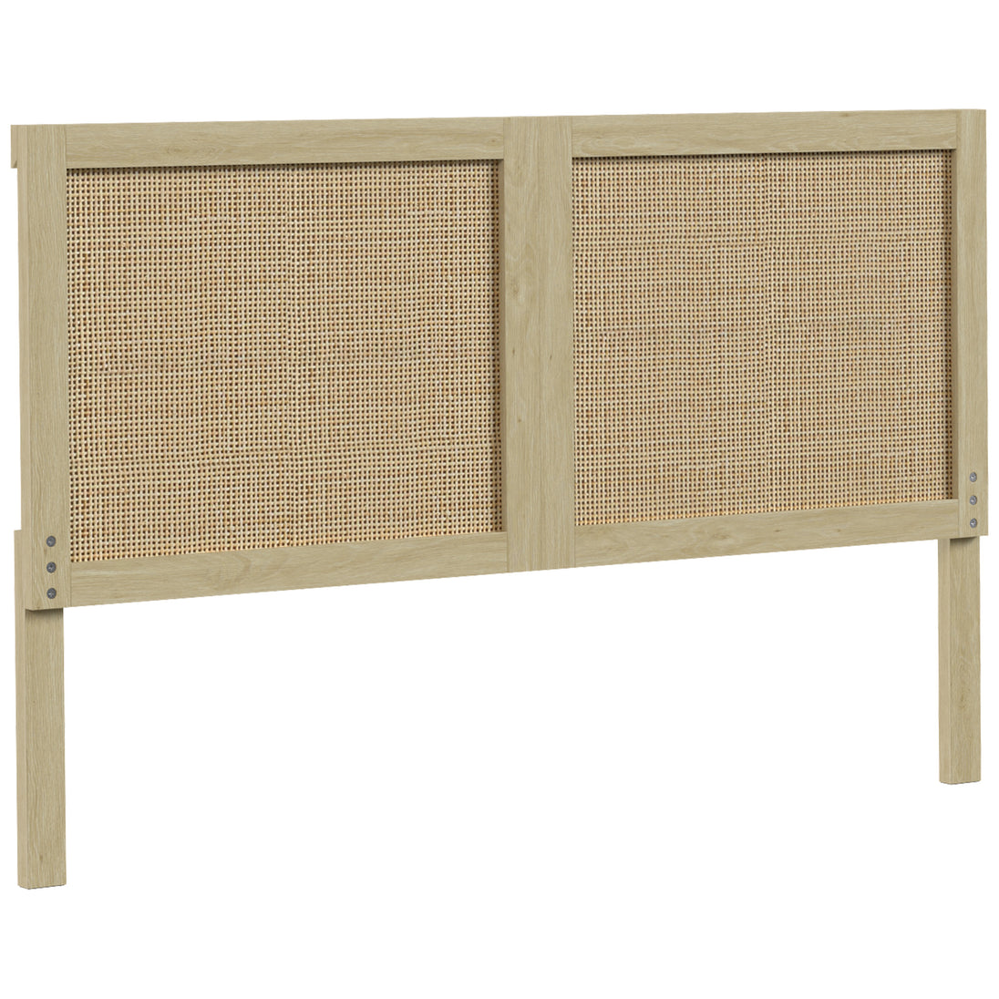 Tête de Lit en Bois à Effet Rotin, Design Bohème, pour Chambre à Coucher, 140 x 4 x 87 cm, Chêne Aosom