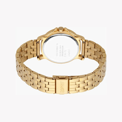 Esprit Women's Gold Stainless Steel Watch, Silver Dial | ES1L143M1065
