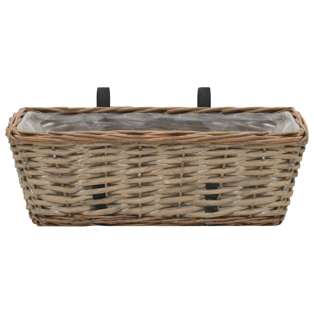 NNEVL Balcony Planter 2 pcs Wicker with PE Lining 40 cm