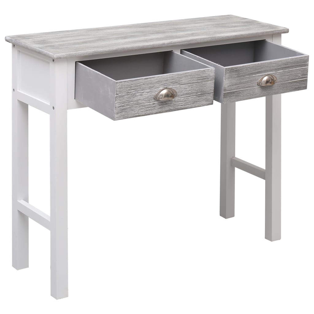 NNEVL Console Table Grey 90x30x77 cm Wood