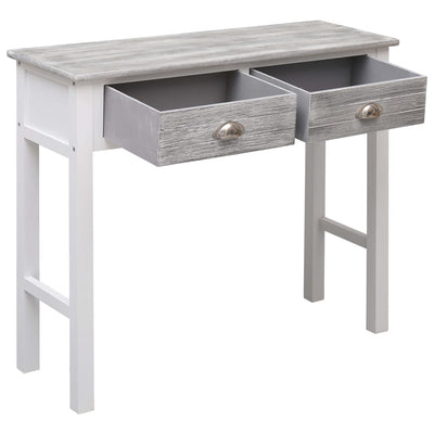 NNEVL Console Table Grey 90x30x77 cm Wood