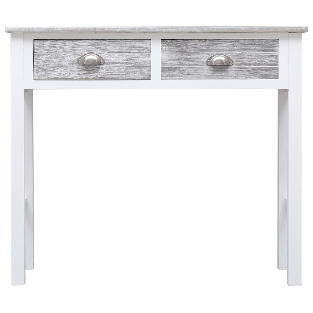 NNEVL Console Table Grey 90x30x77 cm Wood