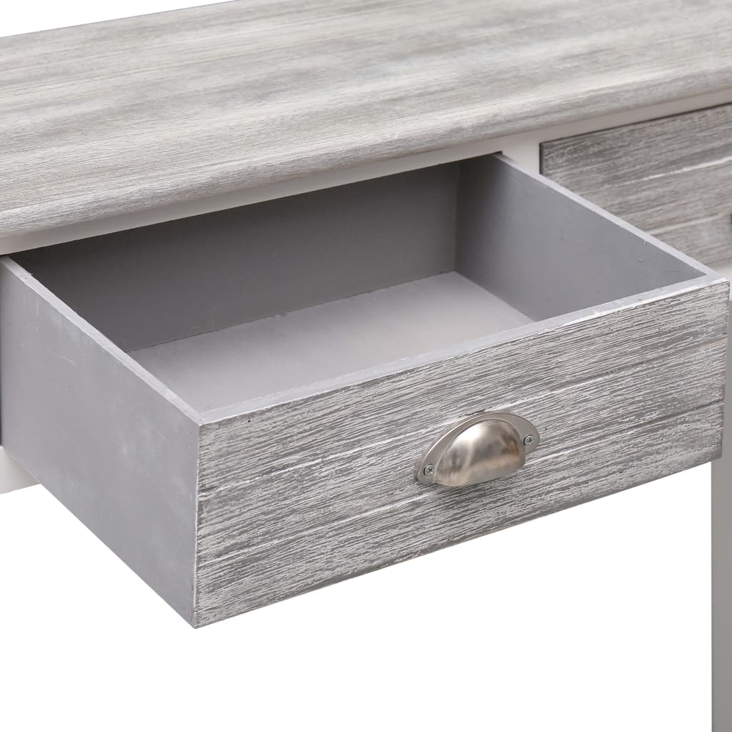 NNEVL Console Table Grey 90x30x77 cm Wood