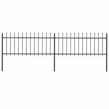 Vidaxl garden fence with spear top steel 359x80 cm black