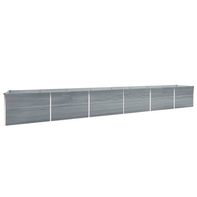 NNEVL Garden Raised Bed Galvanised Steel 600x80x45 cm Grey