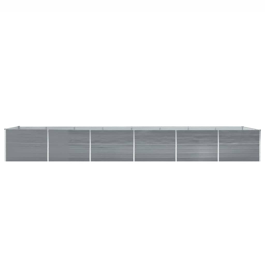 NNEVL Garden Raised Bed Galvanised Steel 600x80x45 cm Grey