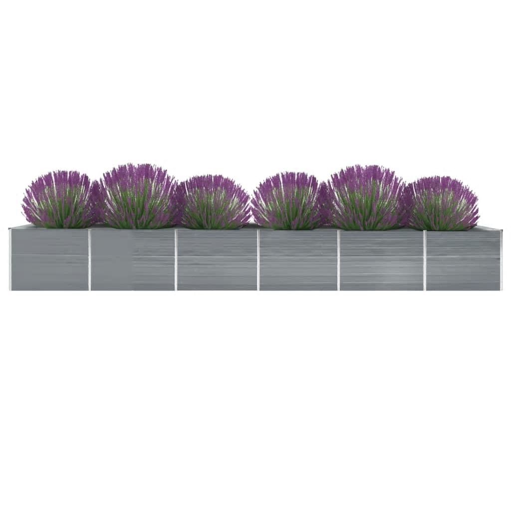 NNEVL Garden Raised Bed Galvanised Steel 600x80x45 cm Grey