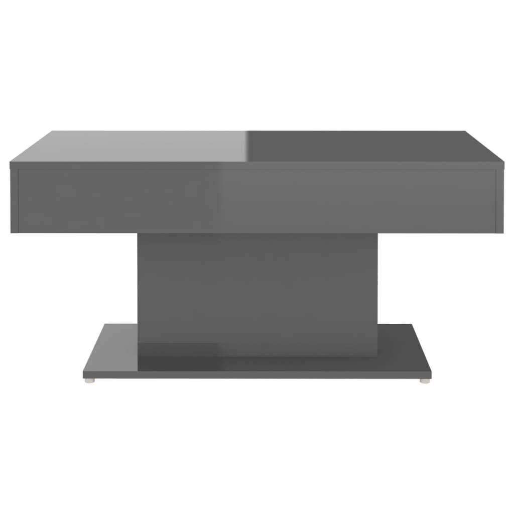NNEVL Coffee Table High Gloss Grey 96x50x45 cm Chipboard