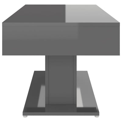 NNEVL Coffee Table High Gloss Grey 96x50x45 cm Chipboard