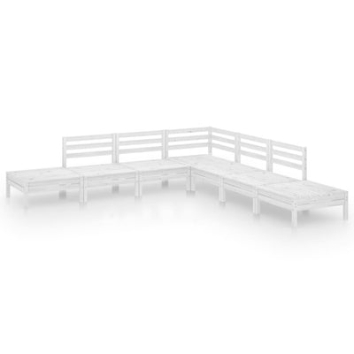 NNEVL 7 Piece Garden Lounge Set Solid Pinewood White