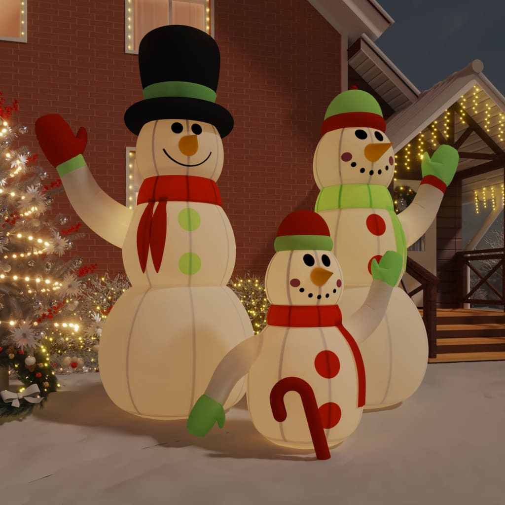 NNEVL Inflatable Snowman Family with LEDs 500 cm