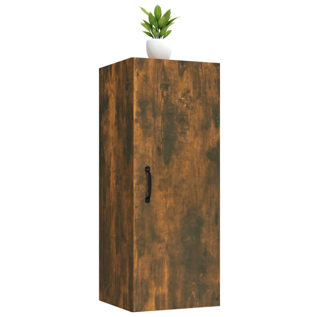 NNEVL Hanging Wall Cabinet Smoked Oak 34.5x34x90 cm Engineered Wood