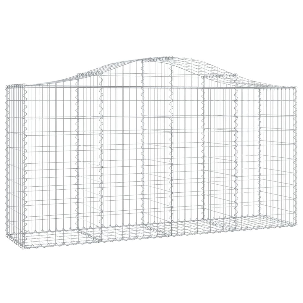 NNEVL Arched Gabion Baskets 9 pcs 200x50x100/120 cm Galvanised Iron