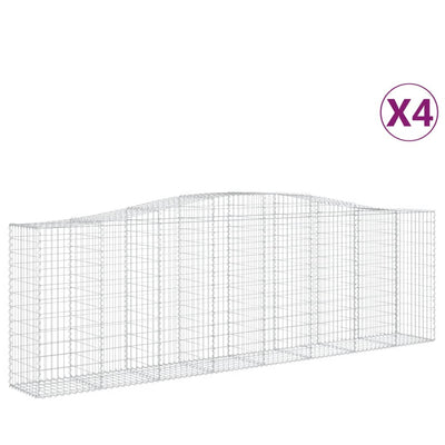 NNEVL Arched Gabion Baskets 4 pcs 400x50x120/140 cm  Galvanised Iron