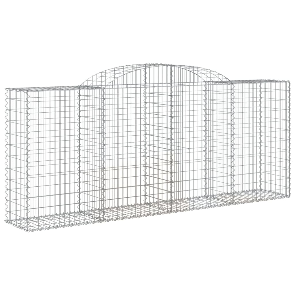 NNEVL Arched Gabion Baskets 4 pcs 300x50x120/140 cm Galvanised Iron