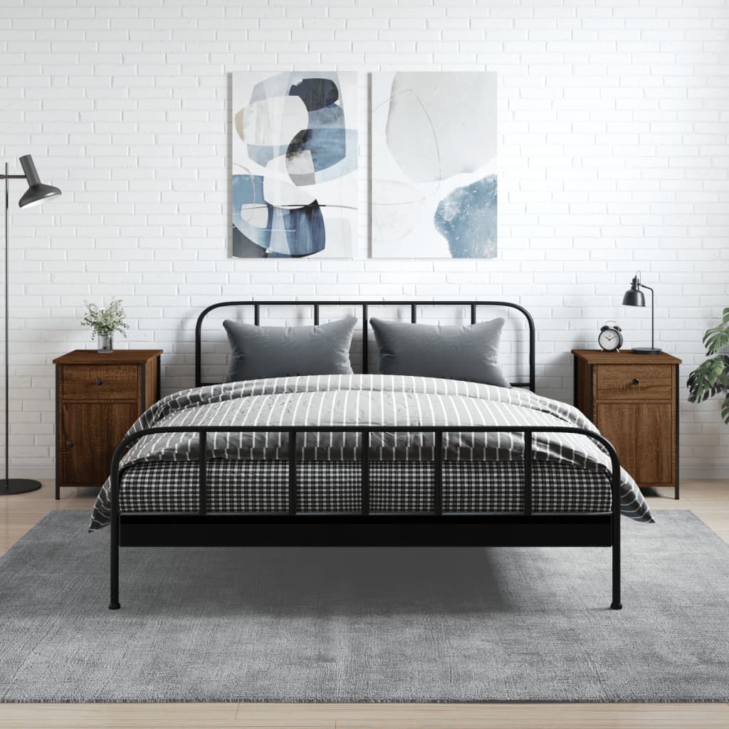 VidaXL Nachtkastjes 2 st 40x42x60 cm bewerkt hout bruin eikenkleur