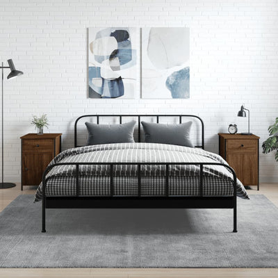 VidaXL Nachtkastjes 2 st 40x42x60 cm bewerkt hout bruin eikenkleur