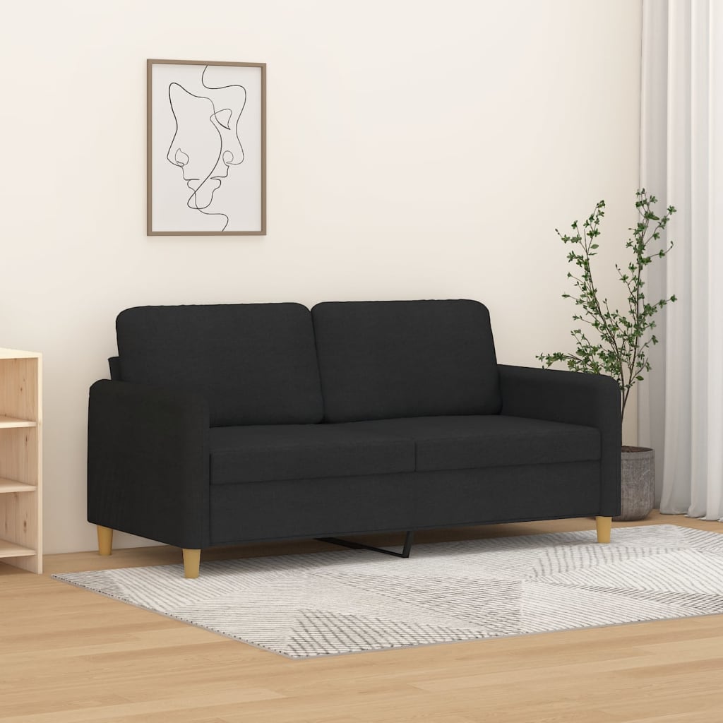 VidaXL Tweezitsbank 140 cm stof zwart
