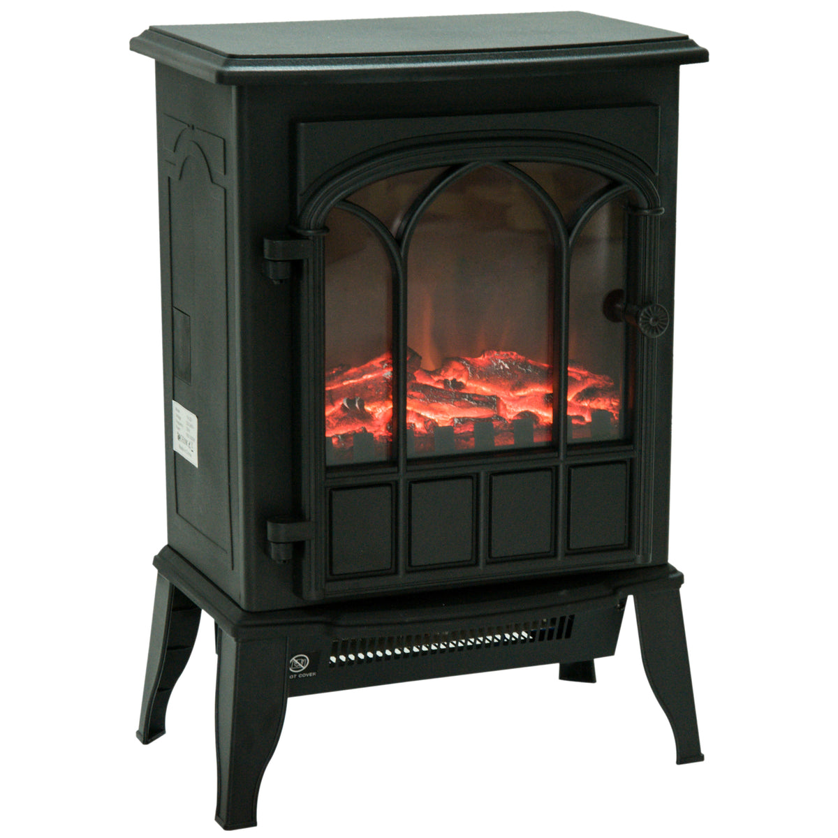 Cheminée électrique sur pied 1000/2000 W, fausse cheminée décorative avec effet flamme LED, protection contre la surchauffe, zone de couverture 15-30 m², noir