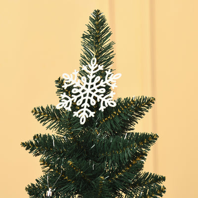 Sapin de Noël artificiel 180 cm, arbre de Noël slim avec 380 pointes de branche, support en métal pliable, vert