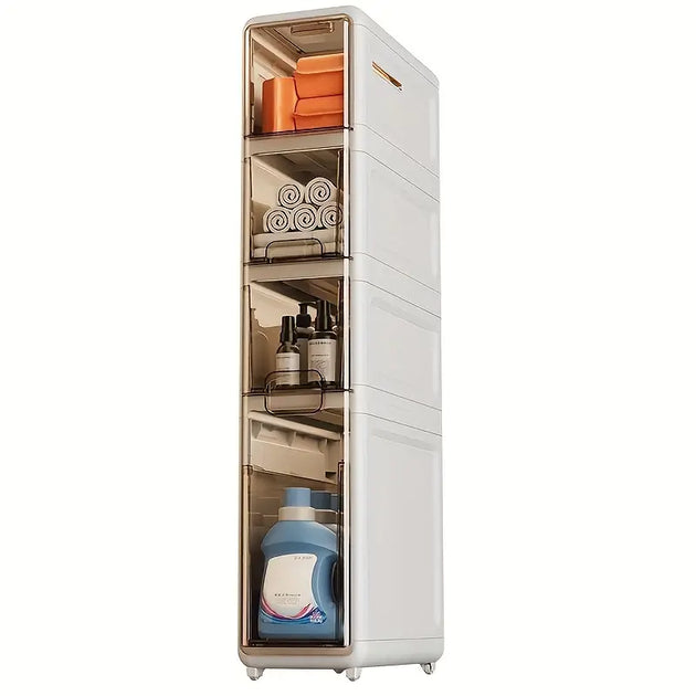 Maximize Your Bathroom Space with our Waterproof Trolley Storage Rack CAN