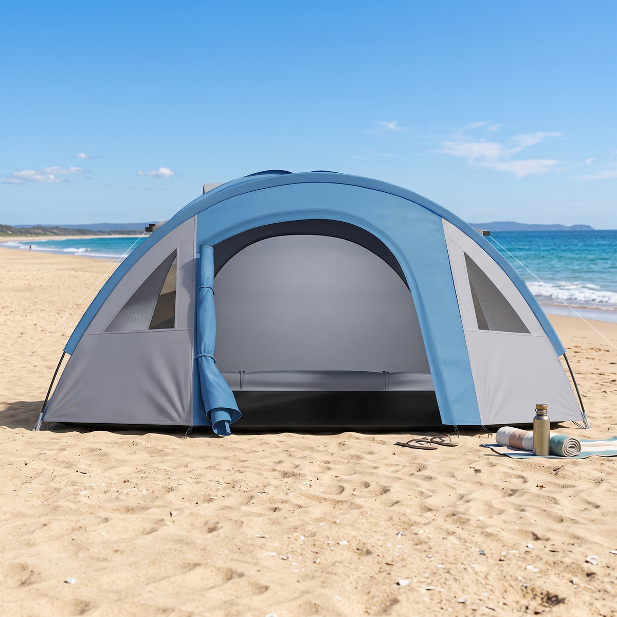 Tente de camping familiale 3 personnes tente dôme étanche légère, ventilée facile à monter double porte et