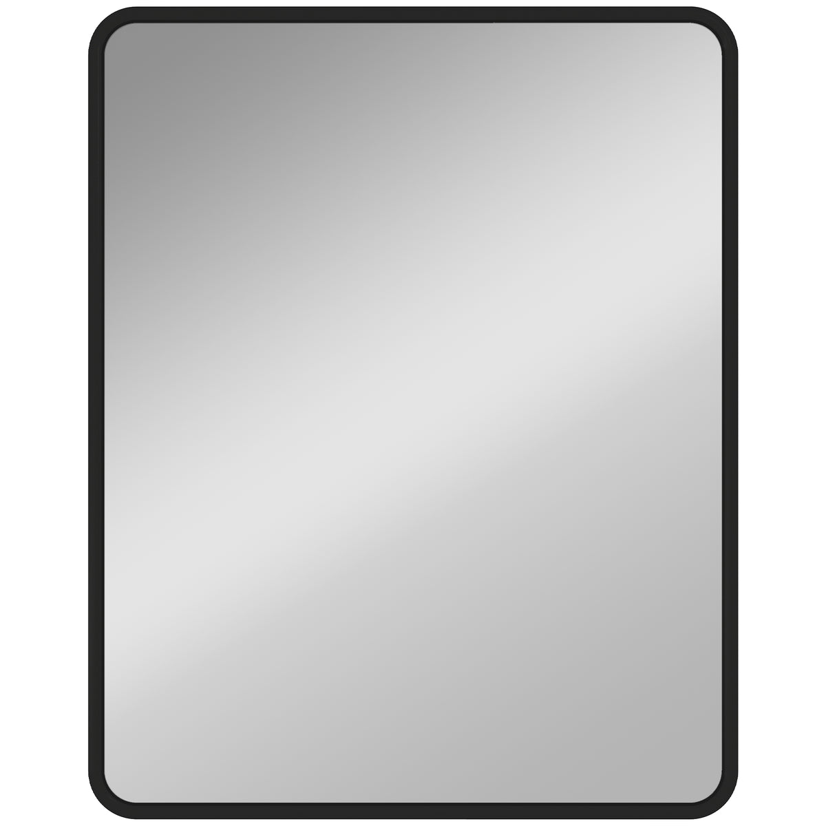 Miroir mural rectangulaire 50 x 40 cm, miroir décoratif moderne avec cadre en métal pour salon, entrée, couloir, noir