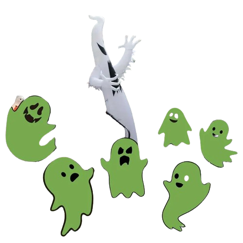 NNTM Illuminate Your Garden with 6 Luminous Ghost Yard Stakes! Elevate Your Halloween, Garden, and Outdoor Decor CAN