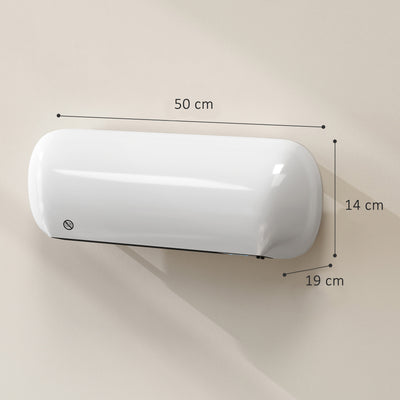 Chauffage mural en céramique 1000/2000W, radiateur électrique, ventilateur, thermostat, minuterie, 50x19x14cm, blanc