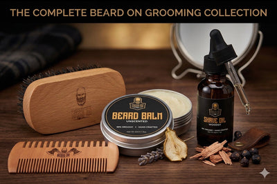 Beard Growth & Grooming Kit – USDA Certified Organic Beard Oil, Balm & Wooden Comb