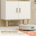 Meuble de salle de bain, meuble de rangement avec 2 portes, compartiment ouvert, étagère réglable, 60x29,5x76,5cm, blanc Aosom