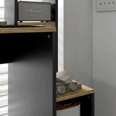 Bureau multi-rangements avec étagères, support pour unité centrale, grand bureau, 114L x 45l x 138H cm