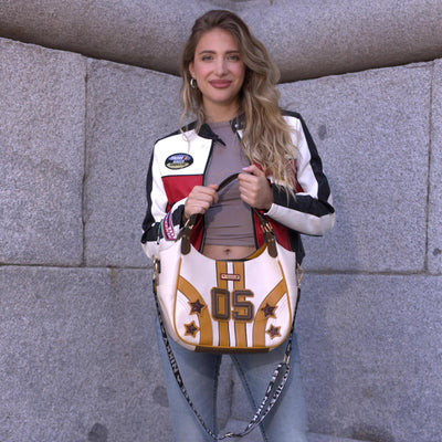 BOLSO HOBO VARSITY (ROJO)