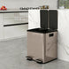Poubelle de cuisine 2 compartiments de 2 x 20L, acier inoxydable, couvercle à fermeture douce, 45,8x36x51,6cm, or Aosom