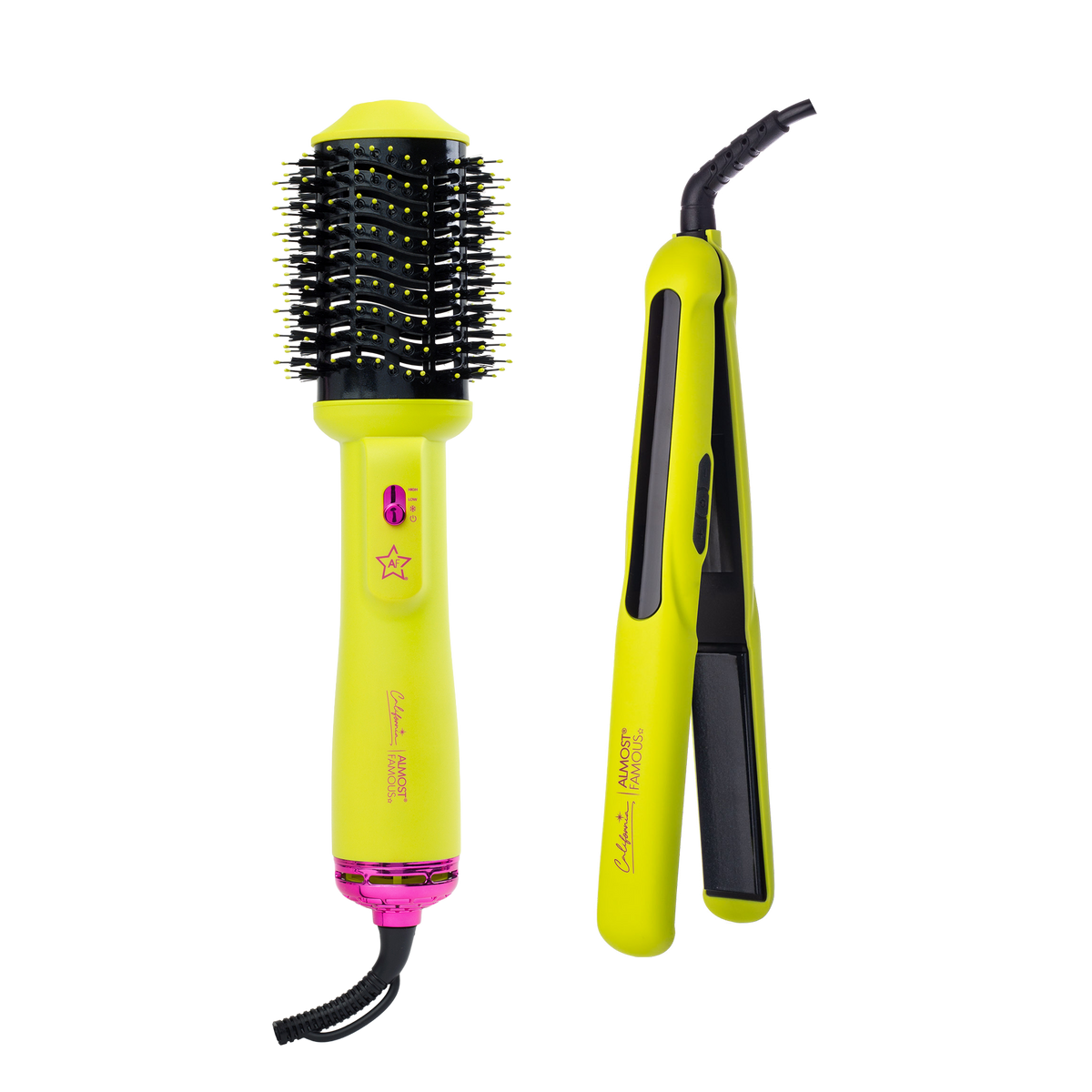 ALMOST FAMOUS California Collection Duo | Digital Flat Iron + 4-in-1 Volumizing Blowout Brush & Dryer