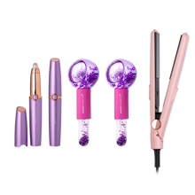 ALMOST FAMOUS "Glow & Go" Travel Beauty Set | Mini Flat Iron, Cryo Facial Globes & LED Brow Trimmer