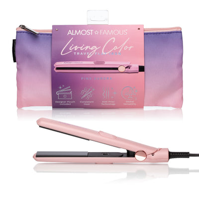 ALMOST FAMOUS "Glow & Go" Travel Beauty Set | Mini Flat Iron, Cryo Facial Globes & LED Brow Trimmer
