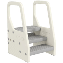 Marchepied enfant escabeau 3 marches pour enfants hauteurs réglables de 3 à 2 marches 43 x 42 x 65,5 cm gris