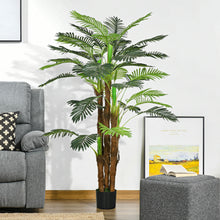 Palmier Artificiel H.1,6 m Arbre Artificiel Tronc Branches Lichen Feuilles Grand réalisme Pot Inclus
