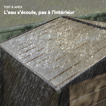 Abri de Jardin 2,27 m² gants inclus porte verrouillable ventilations acier galvanisé 190 x 131 x 188 cm chêne
