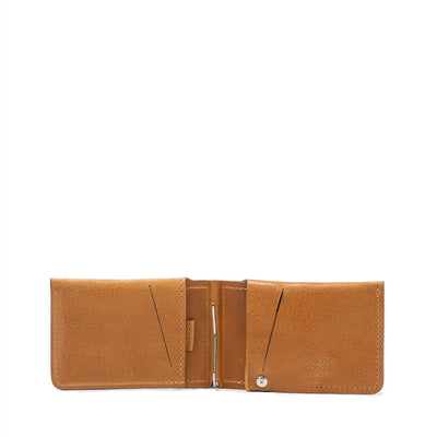 Leather Wallet with Money Clip for AirTag