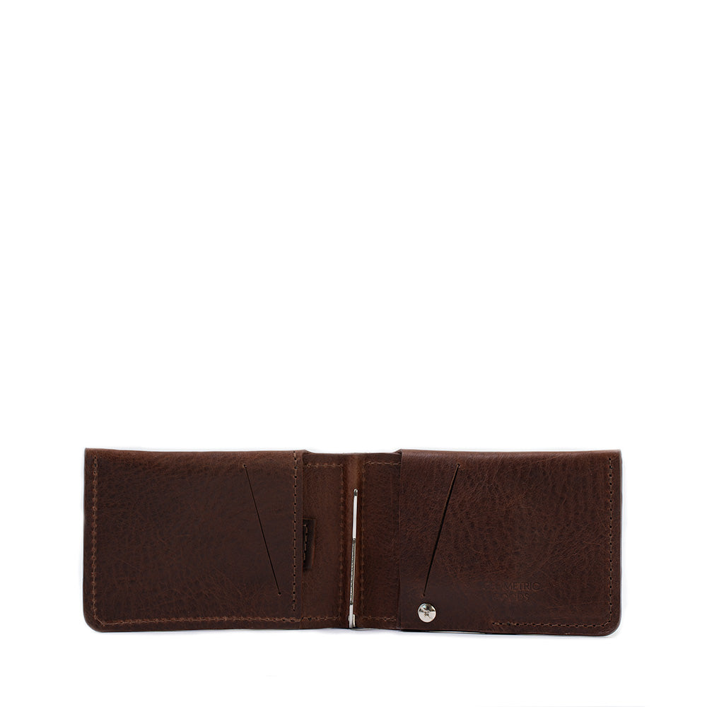 Leather Wallet with Money Clip for AirTag