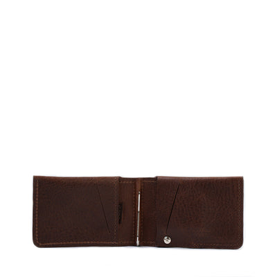 Leather Wallet with Money Clip for AirTag