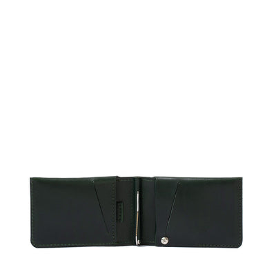 Leather Wallet with Money Clip for AirTag